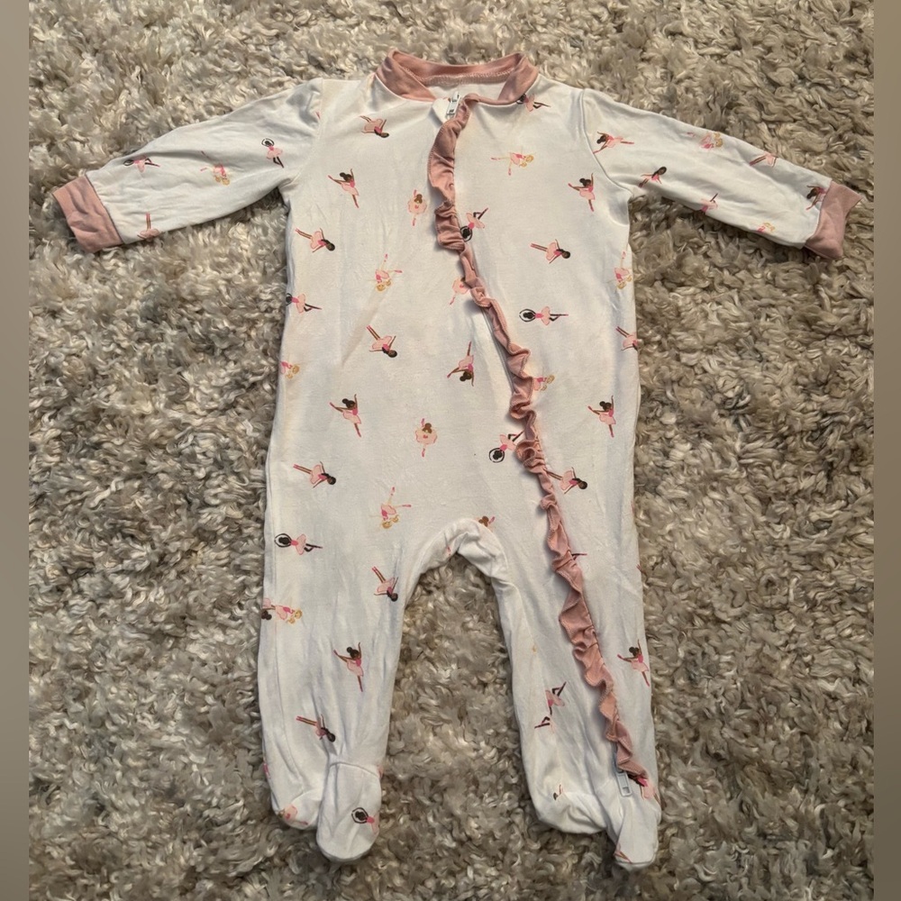 Milkberry Ballet Ruffle Footed Pajama One-Piece - 3-6m